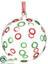 Silk Plants Direct Glass Ball Ornament - Red Green - Pack of 6