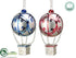 Silk Plants Direct Glass Hot Balloon Ornament - Red Blue - Pack of 2