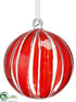 Silk Plants Direct Glass Ball Ornament - Red Clear - Pack of 4