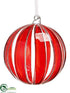 Silk Plants Direct Glass Ball Ornament - Red Clear - Pack of 4