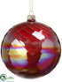 Silk Plants Direct Glass Ball Ornament - Boysenberry - Pack of 4