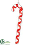 Silk Plants Direct Glass Candy Cane Ornament - Red White - Pack of 12