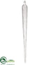 Silk Plants Direct Glass Icicle Ornament - Clear - Pack of 12