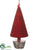 Cone Tree Ornament - Red Silver - Pack of 8