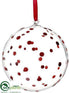 Silk Plants Direct Glitter Dot Glass Ball Ornament - Clear Red - Pack of 6