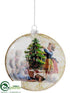 Silk Plants Direct Christmas Scene Glass Ornament - Mixed - Pack of 12