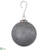 Silk Plants Direct Glass Ball Ornament - Gray  - Pack of 4