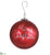 Merry Christmas Glass Ball Ornament - Red - Pack of 4