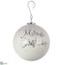 Silk Plants Direct Merry Christmas Glass Ball Ornament - White - Pack of 4