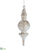 Glass Finial Ornament - White Antique - Pack of 4