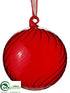 Silk Plants Direct Glass Ball Ornament - Red - Pack of 12