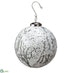 Silk Plants Direct Glass Ball Ornament - White Sage - Pack of 4