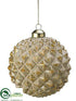 Silk Plants Direct Ball Ornament - Gold Beige - Pack of 4