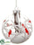 Cardinal Ball Ornament - White Red - Pack of 6