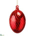 Silk Plants Direct Swirl Glass Egg Ornament - Red - Pack of 6