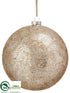 Silk Plants Direct Ball Ornament - Silver Antique - Pack of 12