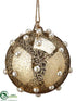 Silk Plants Direct Pearl Glass Ball Ornament - Gold Pearl - Pack of 6