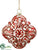 Medallion Ornament - Red Antique - Pack of 12