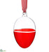 Silk Plants Direct Glass Egg Ornament - Red Clear - Pack of 6