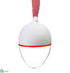 Silk Plants Direct Glass Egg Ornament - White Clear - Pack of 6