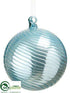 Silk Plants Direct Ball Ornament - Blue Pearl - Pack of 6