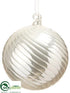 Silk Plants Direct Ball Ornament - Pearl - Pack of 6