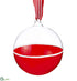 Silk Plants Direct Glass Ball Ornament - Red Clear - Pack of 6