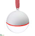 Silk Plants Direct Glass Ball Ornament - White Clear - Pack of 6