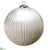 Glass Ball Ornament - Clear White - Pack of 2