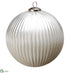 Silk Plants Direct Glass Ball Ornament - Clear White - Pack of 2