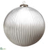 Silk Plants Direct Glass Ball Ornament - Clear White - Pack of 2