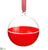 Glass Ball Ornament - Red Clear - Pack of 6