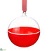 Silk Plants Direct Glass Ball Ornament - Red Clear - Pack of 6