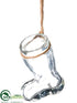 Silk Plants Direct Santa Boot Ornament - Clear - Pack of 24
