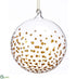 Silk Plants Direct Glass Dots Ball Ornament - Clear Gold - Pack of 6