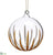 Glass Ball Ornament - Clear Gold - Pack of 4