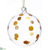 Silk Plants Direct Glittered Dots Glass Ball Ornament - Clear Gold - Pack of 4