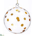 Silk Plants Direct Glittered Dots Glass Ball Ornament - Clear Gold - Pack of 6