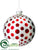 Polka Dot Ball Ornament - White Red - Pack of 6