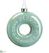 Silk Plants Direct Let It Snow Glass Ring Ornament - Seafoam White - Pack of 12