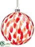 Silk Plants Direct Ball Ornament - Clear Red - Pack of 2