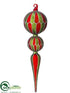 Silk Plants Direct Finial Ornament - Red Green - Pack of 6