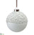 Glittered Glass Ball Ornament - White Glittered - Pack of 4