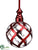 Glass Ball Ornament - Red Clear - Pack of 6