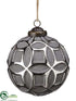 Silk Plants Direct Glass Ball Ornament - Gray Silver - Pack of 6