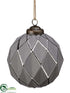 Silk Plants Direct Glass Ball Ornament - Gray Silver - Pack of 6