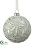 Silk Plants Direct Glass Ball Ornament - Seafoam - Pack of 6