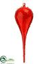 Silk Plants Direct Finial Ornament - Red - Pack of 9