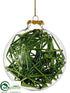 Silk Plants Direct Tube Confetti Glass Ball Ornament - Green - Pack of 12