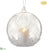 Glass Ball Ornament With Candle - Clear Ice - Pack of 6